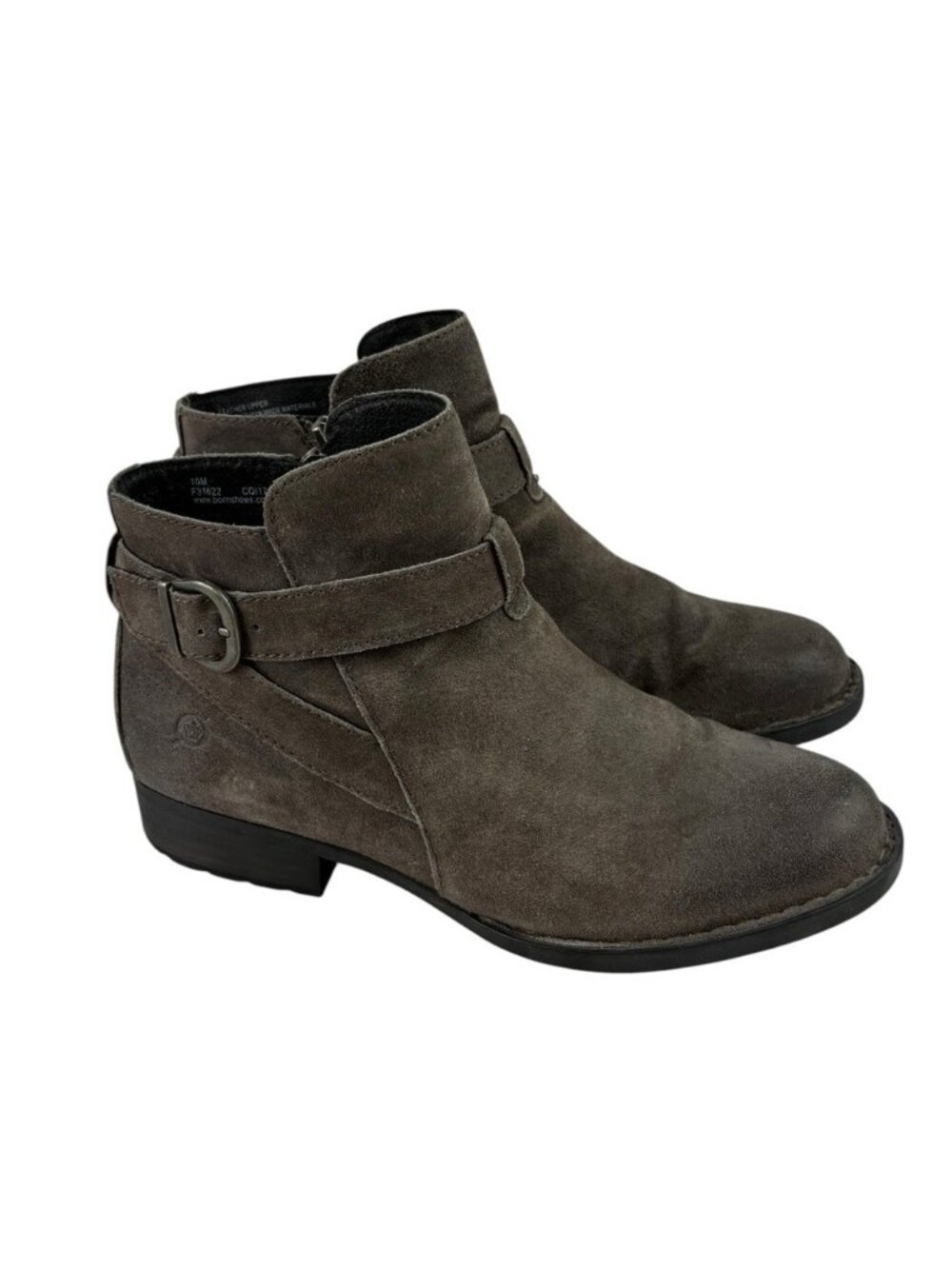 *Born Jorgette Grey Suede Ankle Booties Womens Size 10M Comfort Casual Boots